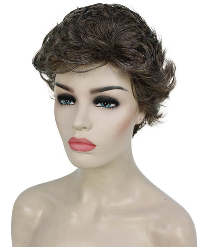 Grey with Golden Blonde Curly Pixie Wig