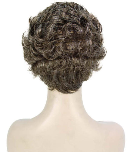 Grey with Golden Blonde Curly Pixie Wig