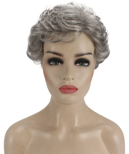 Salt & Pepper Grey Curly Pixie Wig