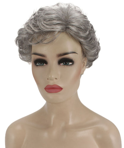 Salt & Pepper Grey Curly Pixie Wig