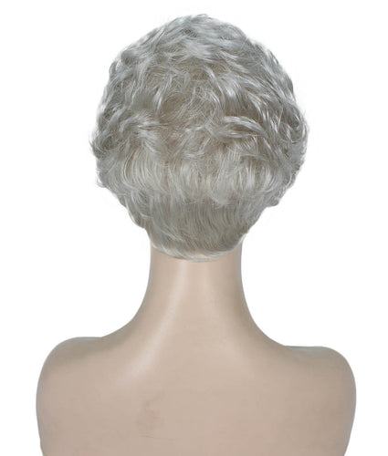  Silver Grey Curly Pixie Wig