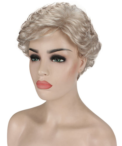 Light Silver Grey Curly Pixie Wig