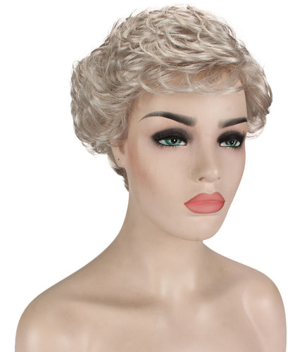 Light Silver Grey Curly Pixie Wig