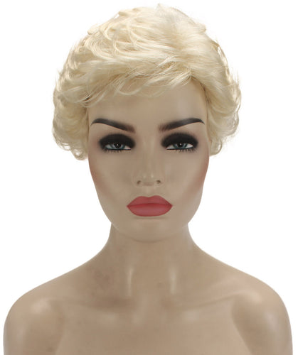 Platinum Blonde Curly Pixie Wig