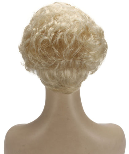 Platinum Blonde Curly Pixie Wig