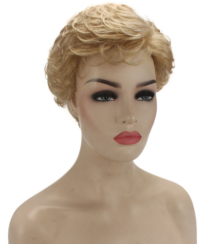 Champaign Blonde Curly Pixie Wig