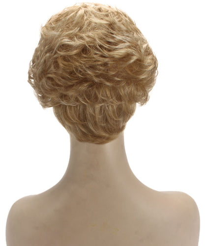 Champaign Blonde Curly Pixie Wig