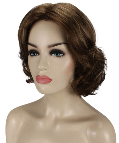 Light Brown with Blonde Highlight Front (Front) layered bob wig