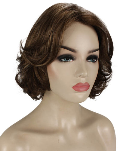 Light Brown with Blonde Highlight Front (Front) layered bob wig