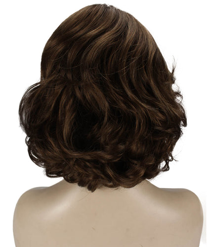 Light Brown with Blonde Highlight Front (Front) layered bob wig