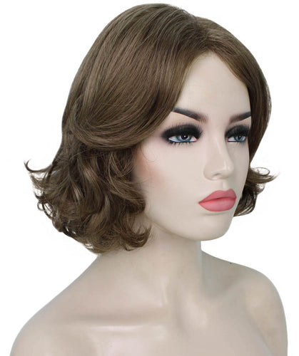 Ash Light Brown layered bob wig