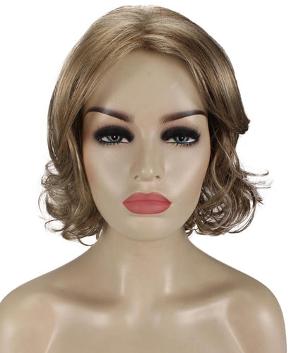 Honey Blonde with Light Brown Highlight layered bob wig