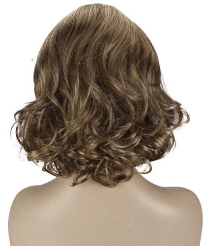 Honey Blonde with Light Brown Highlight layered bob wig