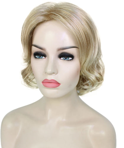 Golden Blonde with 613 Plantinum Tips layered bob wig