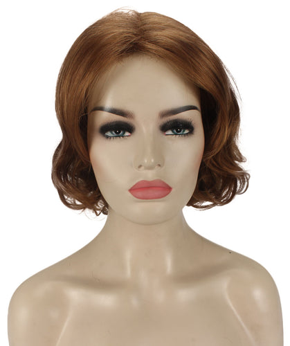 Medium Auburn with Light Aurburn Tips layered bob wig