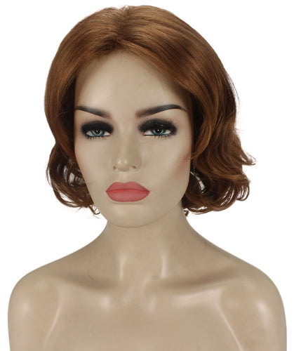 Medium Auburn with Light Aurburn Tips layered bob wig