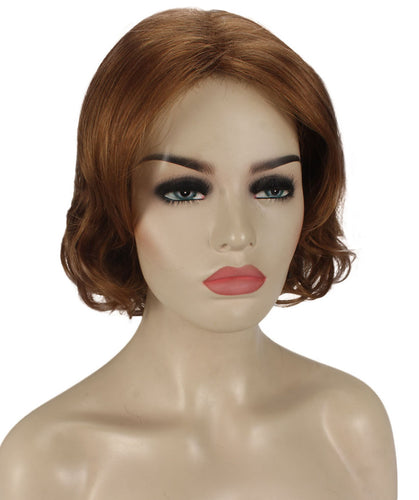 Medium Auburn with Light Aurburn Tips layered bob wig