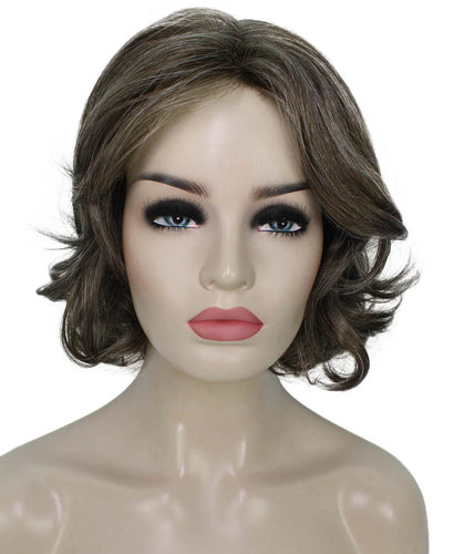 Grey with Golden Blonde layered bob wig