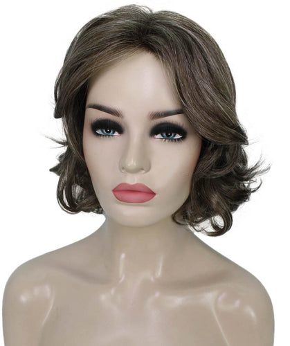 Grey with Golden Blonde layered bob wig