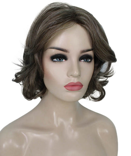 Grey with Golden Blonde layered bob wig