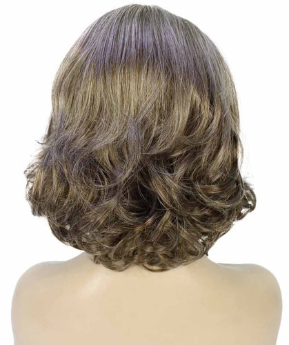 Grey mixed Lt Brn with Slv Grey HL Front layered bob wig