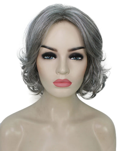 Salt & Pepper Grey layered bob wig