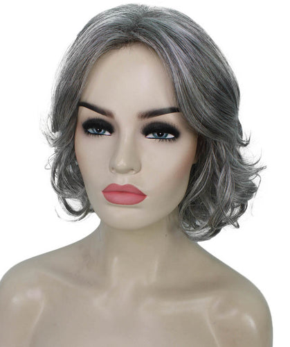 Salt & Pepper Grey layered bob wig