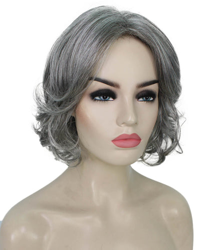 Salt & Pepper Grey layered bob wig