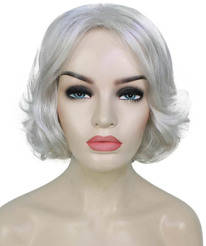 Silver Grey layered bob wig