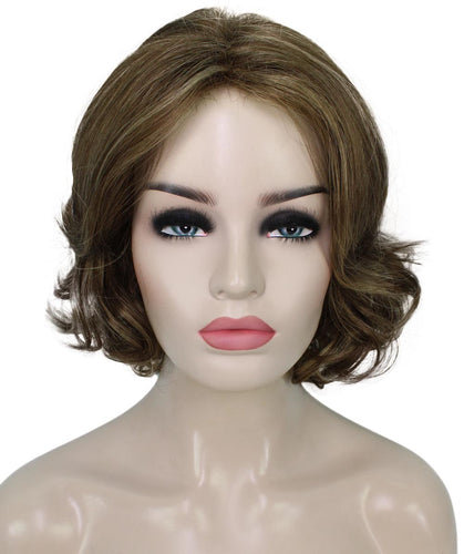 Light Brown with Blonde Highlight Front layered bob wig