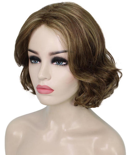 Light Brown with Blonde Highlight Front layered bob wig