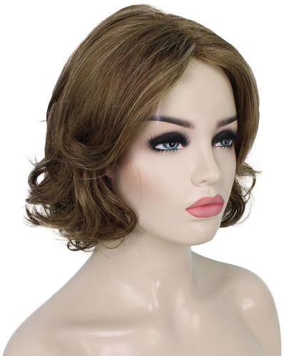 Light Brown with Blonde Highlight Front layered bob wig