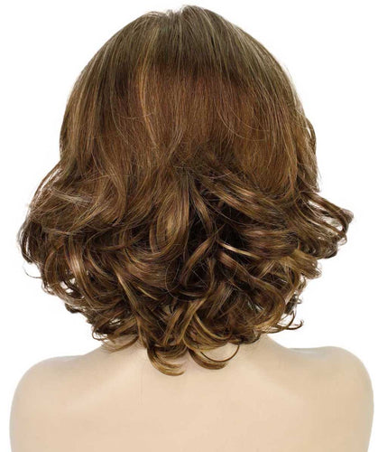 Light Brown with Blonde Highlight Front layered bob wig