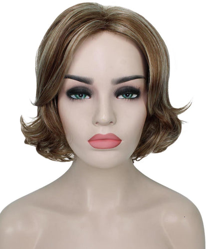 Light Blonde with Blonde Highlight layered bob wig