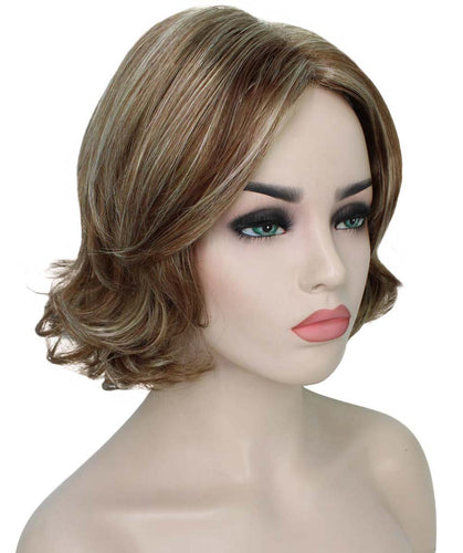 Light Blonde with Blonde Highlight layered bob wig