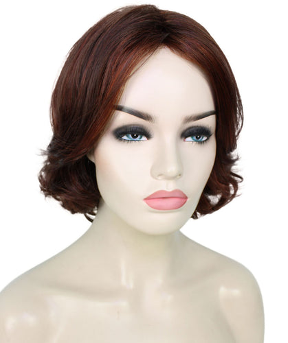 Dark Aurburn with Falme Auburn Highlights layered bob wig