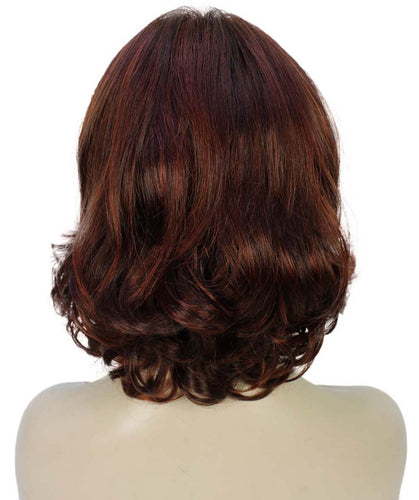 Dark Aurburn with Falme Auburn Highlights layered bob wig