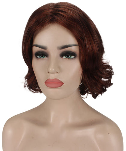 Dark Aurburn with Falme Auburn Foils layered bob wig