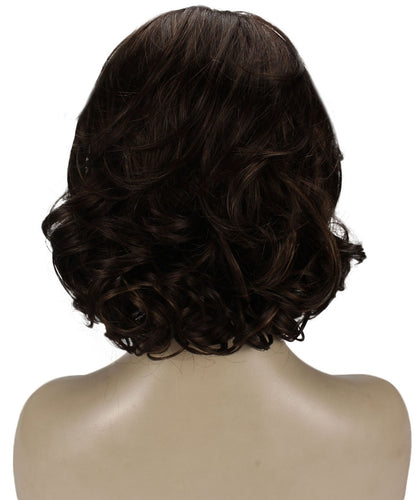 Chestnut Brown with Light Brown Highlight layered bob wig