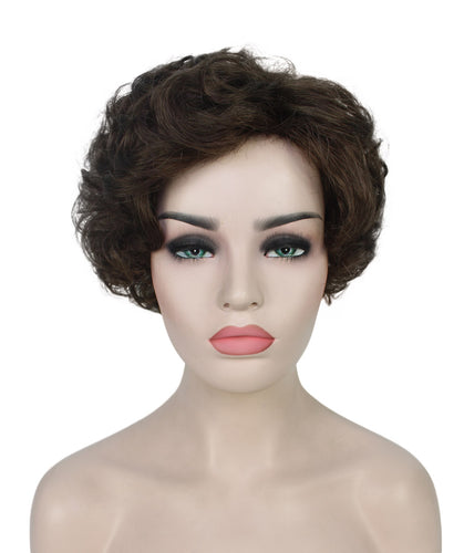 Medium Brown pixie style wigs