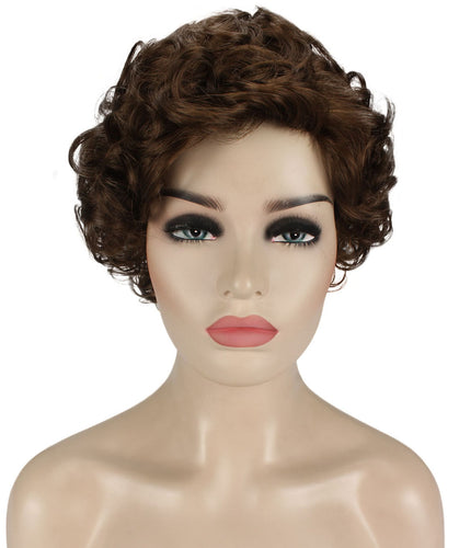 Light Brown pixie style wigs