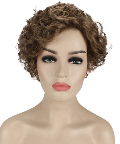 Ash Light Brown pixie style wigs