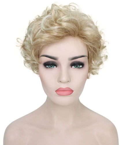 Golden Blonde with 613 Plantinum Tips pixie style wigs