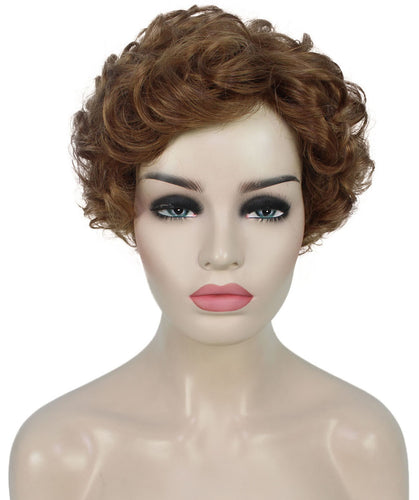 Medium Auburn with Light Aurburn Tips pixie style wigs