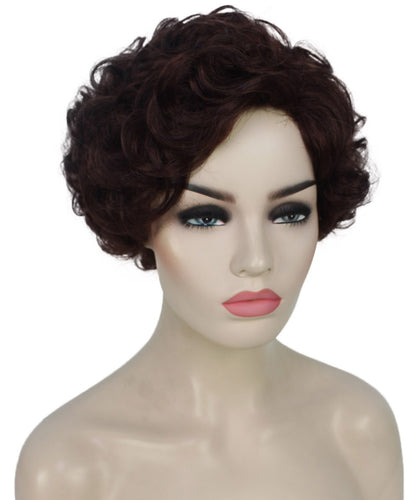 Dark Auburn pixie style wigs