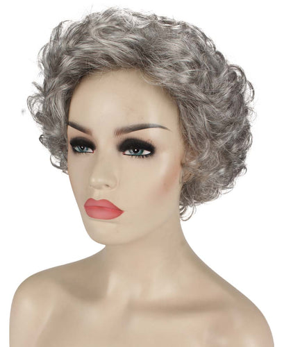 Salt & Pepper Grey with Silver Grey HL Front pixie style wigs