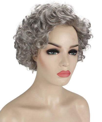 Salt & Pepper Grey with Silver Grey HL Front pixie style wigs