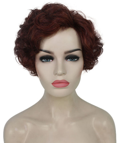 Dark Aurburn with Falme Auburn Foils pixie style wigs