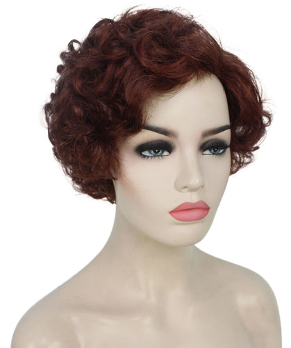 Dark Aurburn with Falme Auburn Foils pixie style wigs