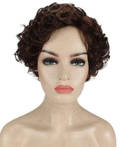 Dark Brown with Auburn highlights 2 pixie style wigs